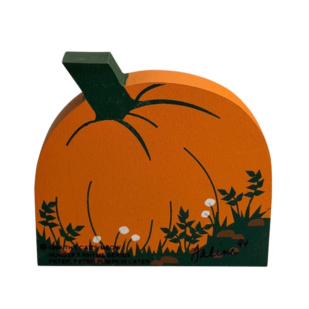 VTG The Cats Meow Village Peter Peter Pumpkin Eater Nursery Rhyme Series‎ Orange
